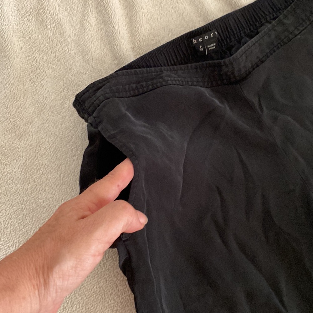 Theory 100% silk thin joggers with pockets. Simply beautiful & so comfy - Picture 4 of 13